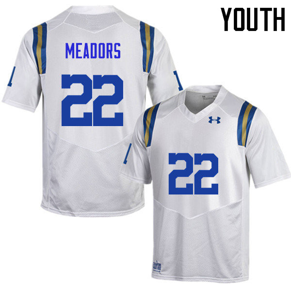 Youth #22 Nate Meadors UCLA Bruins Under Armour College Football Jerseys Sale-White
